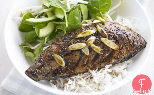 Maquereau Teriyaki avec salade de concombre acidulée