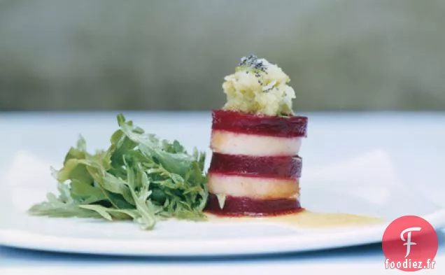 Napoléons de Betteraves et Poires à la Vinaigrette au Jus de Gingembre