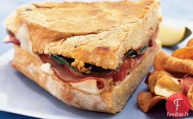 Panini Mozzarella, Jambon et Basilic