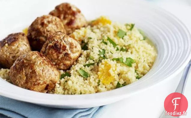 Boulettes de dinde marocaine au couscous aux agrumes