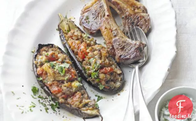 Imam bayildi avec agneau BBQ et tzatziki