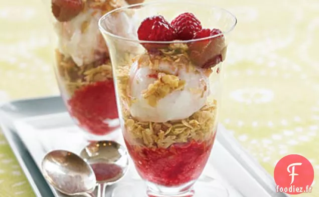 Parfaits à la Framboise et à la Noix de Coco avec Croquant Noix de Coco