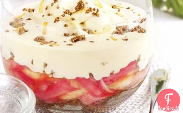 Bagatelle de croquant rhubarbe, pomme et gingembre