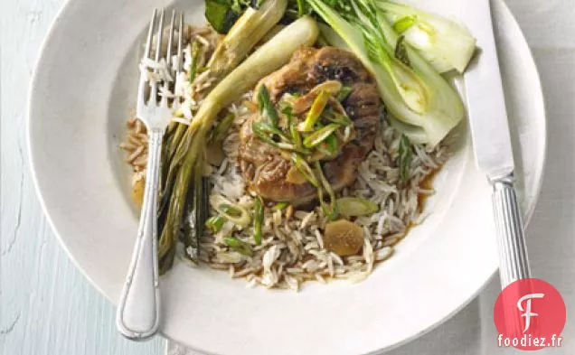 Porc braisé chinois aux oignons de printemps doubles