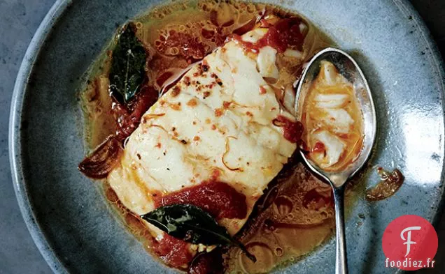 Morue Pochée à la Tomate et au Safran