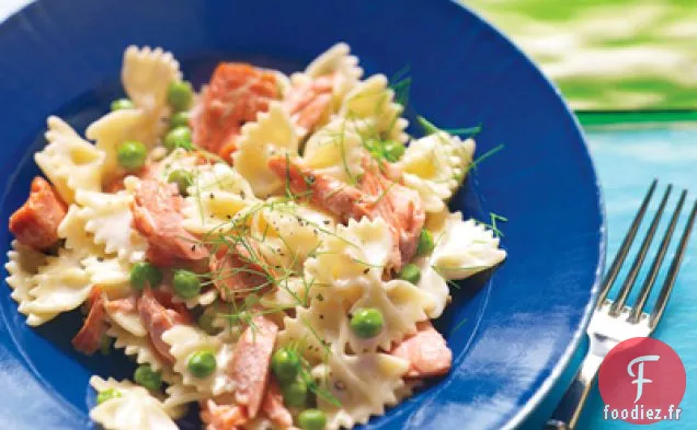 Farfalle Crémeuse au Saumon et Petits Pois