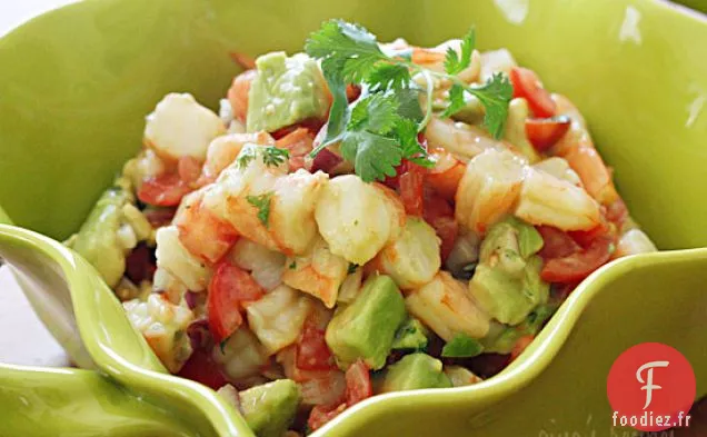 Salade De Crevettes Au Citron Vert Et À L'Avocat