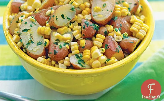 Pommes de Terre Beurrées aux Herbes et Maïs