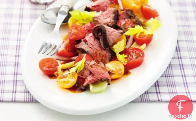 Salade de steak grillé avec vinaigrette au raifort