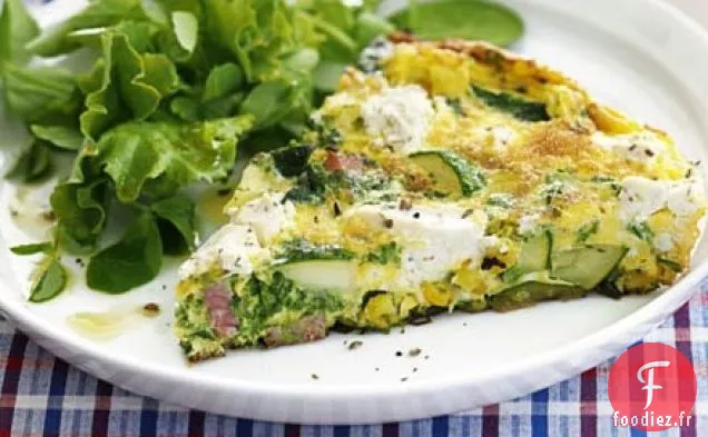 Frittata rapide aux légumes et au fromage à pâte molle