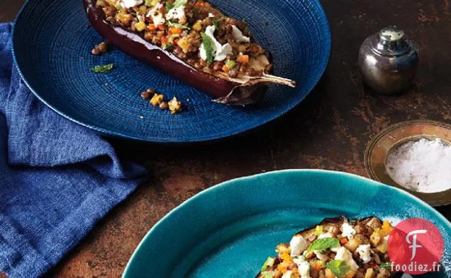 Aubergine aux Lentilles et Fromage de Chèvre