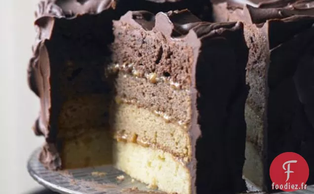 Gâteau ombre au chocolat et caramel