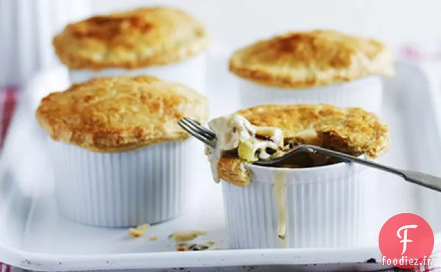 Tartes au poulet et aux poireaux