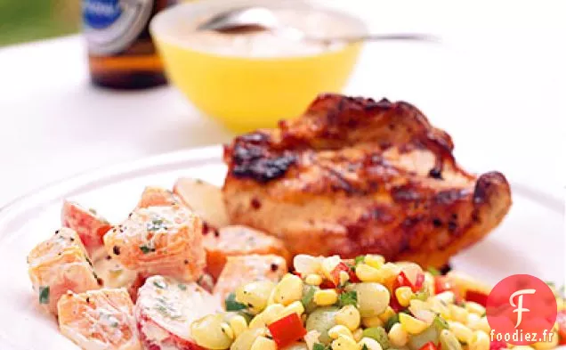 Poulet Grillé avec Sauce Barbecue Blanche