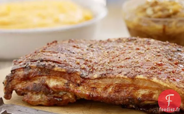 Ventre de porc rôti lentement et collant