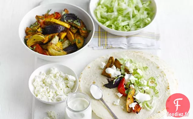 Fajitas de patates douces cuites au four