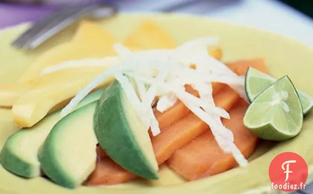 Salade de Papaye et d'Avocat avec Vinaigrette à l'Orange Aigre