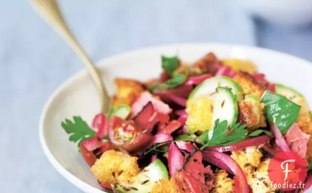 Panzanella au Pastrami et au seigle