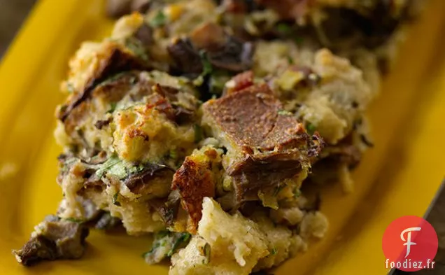 Vinaigrette au Levain, aux Champignons Sauvages et au Bacon