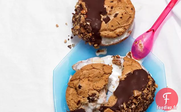 Sandwichs Glacés aux Pépites de Chocolat et à la Banane