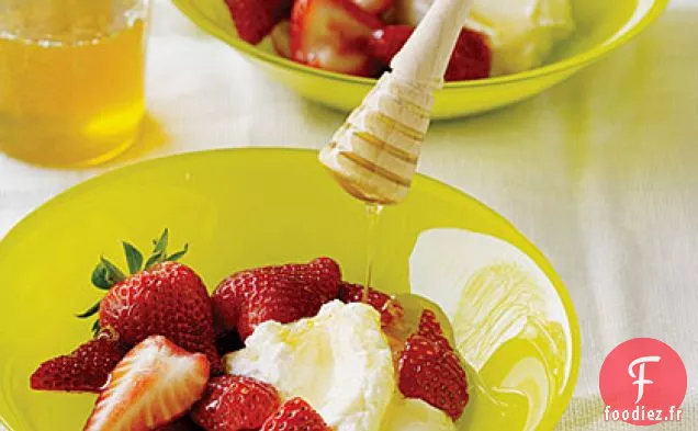 Fraises au Fromage Blanc et Miel de Citron