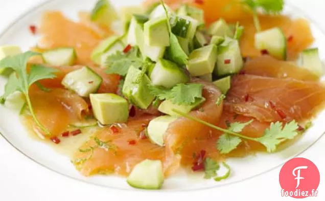 Saumon fumé avec vinaigrette asiatique