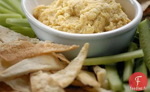 Houmous maison aux chips de pitta