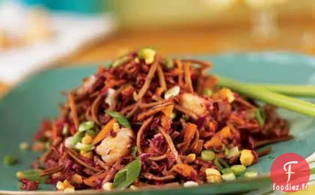 Salade de Soba et Salade de Chou avec Vinaigrette aux Arachides