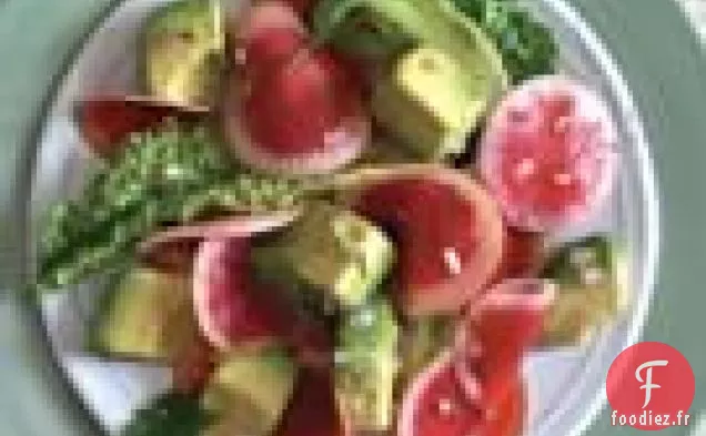 Salade De Radis Pastèque À La Vinaigrette À L'Avocat