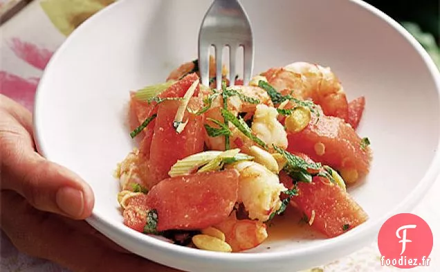 Salade de crevettes et de melon