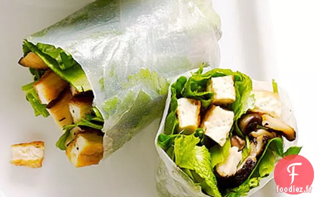 Rouleaux d'été Croustillants au Tofu, au Shiitake et aux Épinards