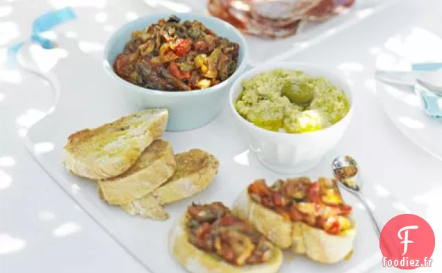 Trempette aux artichauts et aux olives