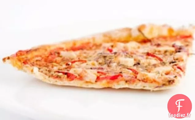 Pizza Au Poulet Taco Savoureuse Avec Guacamole Et Salsa Chipotle