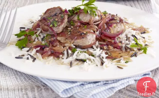 Porc à la sauce à l'oignon aigre-doux