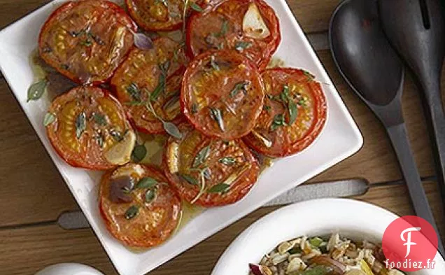 Tomates au miel et au thym