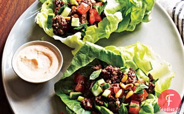Wraps de Laitue d'Agneau Croustillante