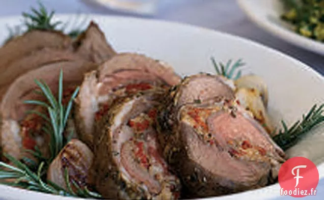 Gigot d'Agneau Farci aux Tomates Séchées et aux Herbes