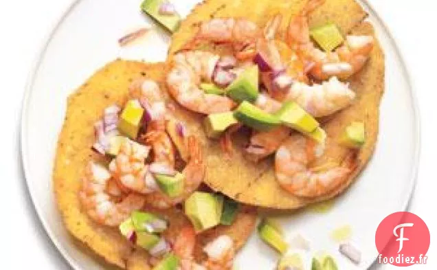 Tostadas Aux Crevettes Et À L'Avocat