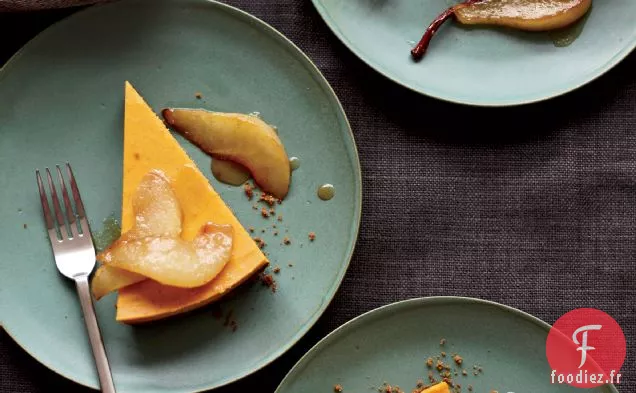 Gâteau au Fromage à la citrouille aux Poires au Beurre Brun