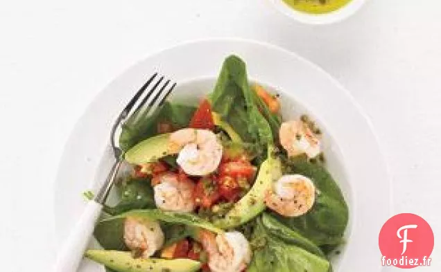 Recette De Salade D'Épinards, De Crevettes Et D'Avocat