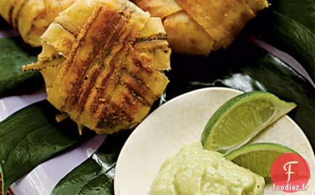 Galettes de Crabe enveloppées de Plantain et Aïoli à l'Avocat