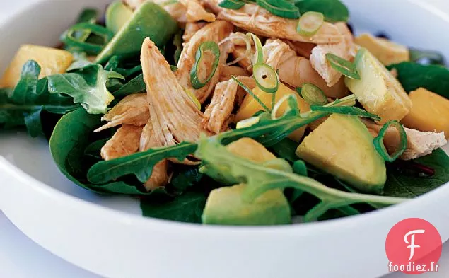 Salade de Poulet Épicé, Avocat et Mangue