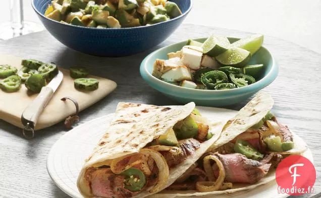 Tacos au Steak grillé avec Salsa à l'Avocat