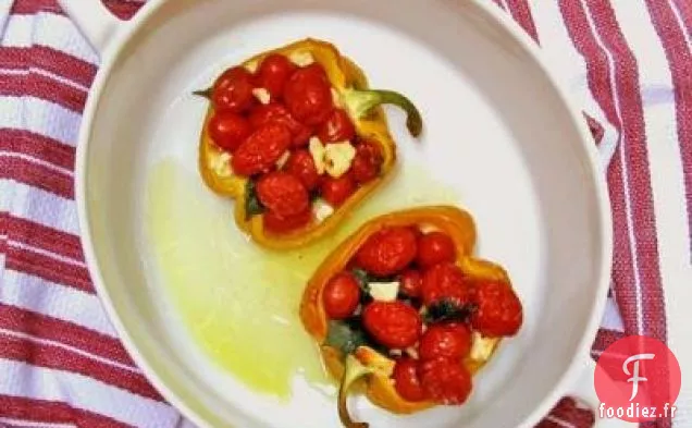 Poivrons Farcis Aux Tomates, Basilic Et Feta