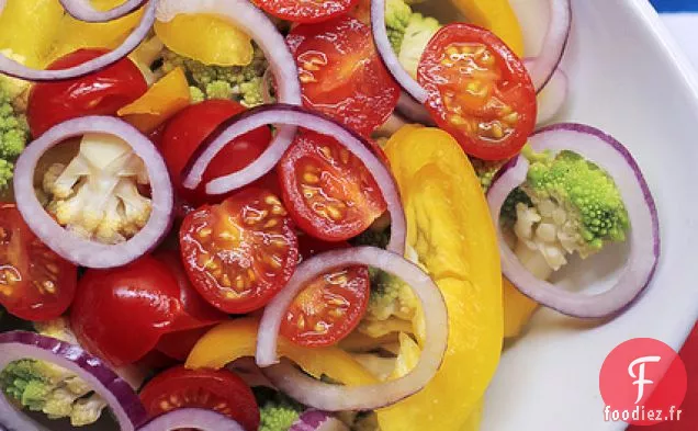 Chou-Fleur, Poivron Jaune Et Tomates