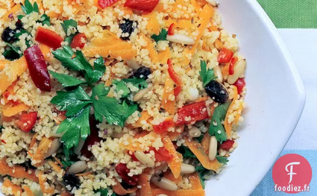 Couscous Au Poivron Rouge, Carottes Et Persil