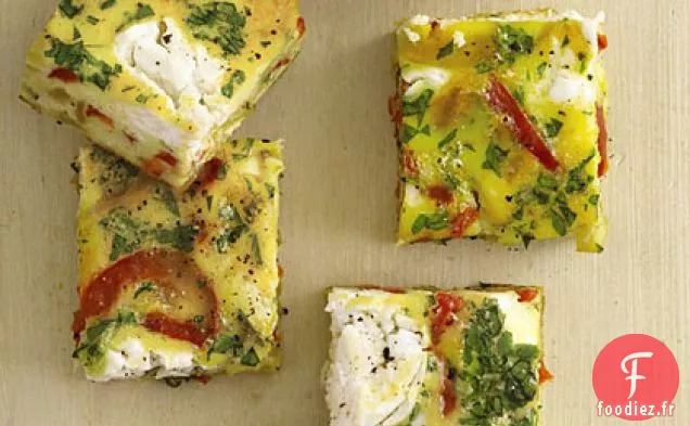 Carrés de Frittata au Poivron Rouge