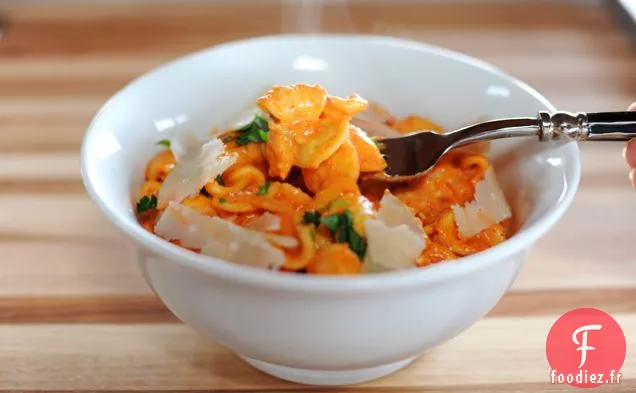 Pâtes à la Sauce au Poivron Rouge Rôti