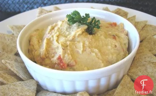 Houmous À L'Ail Rôti Et Au Poivron Rouge
