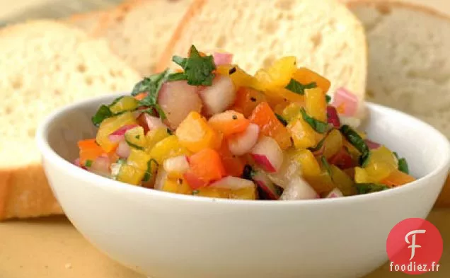 Poivrons Tricolores rôtis aux Crostini
